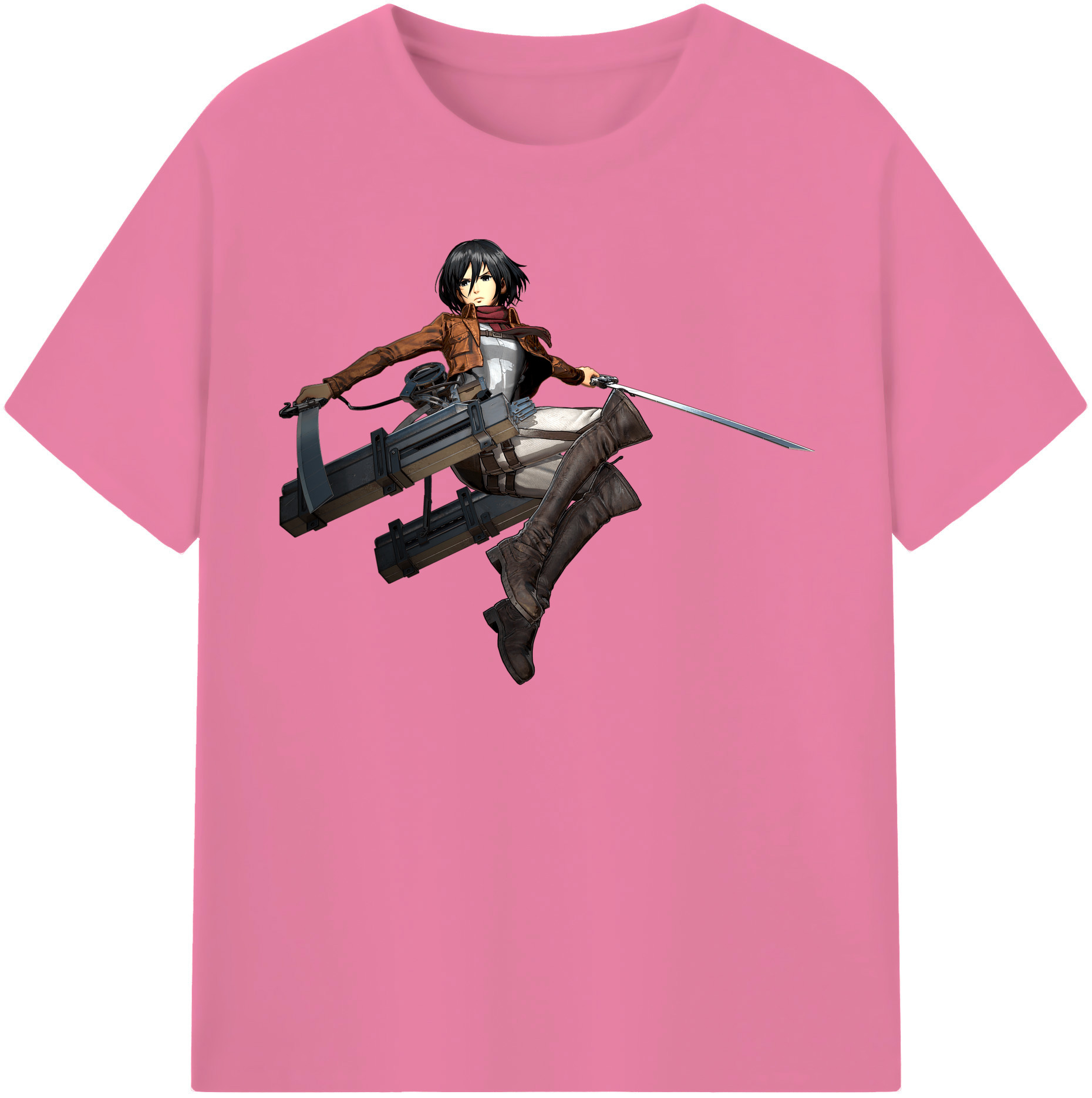 （画像用） 進撃の巨人 ミカサ·アッカーマン Attack on Titan Mikasa Ackerman 綿100％半袖Tシャツ（フロントプリント）